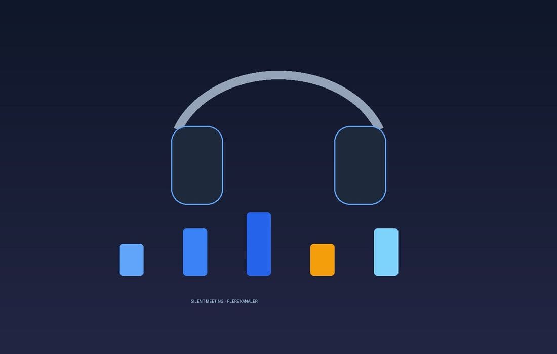 Deltakere med headset i et møterom der flere sesjoner kan gå samtidig